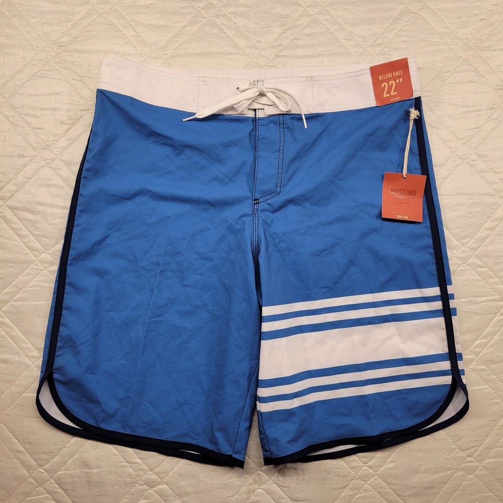 Mossimo blue & white board surf shorts size 36 nwt